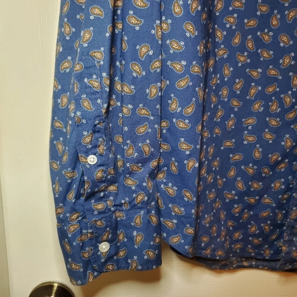 J Crew Shirt Mens Large Paisley Colorful All Over Print Loud Party Mercantile